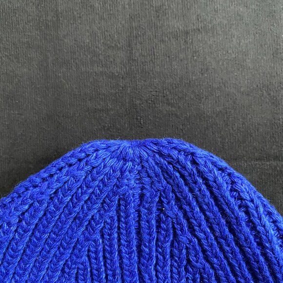 Acne Studios Blue Embroidered Logo Knitted Winter Hat - Picture 3 of 6